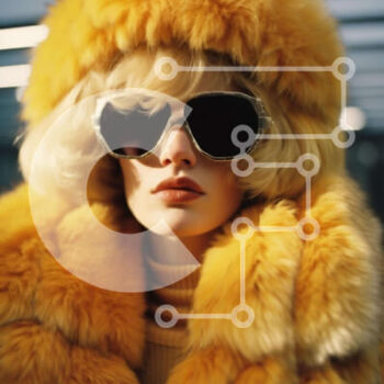 Intra Συλλεκτικό Ξύλινο Παζλ Plywood  4mm - Γυναίκα με κίτρινο γούνινο παλτό και γυαλιά ηλίου Σε Ξύλινο Κουτί - Διαστάσεις Puzzle: 10x10 cm – 25 κομμάτια - Image 1