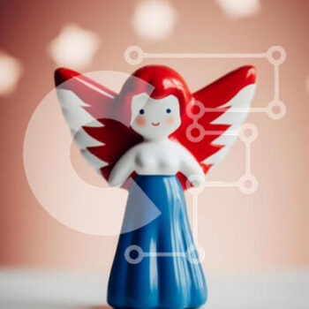 Intra Συλλεκτικό Ξύλινο Παζλ Plywood  4mm - Πολύχρωμο ειδώλιο αγγέλου με αστέρια Σε Ξύλινο Κουτί - Διαστάσεις Puzzle: 10x10 cm – 25 κομμάτια - Image 1