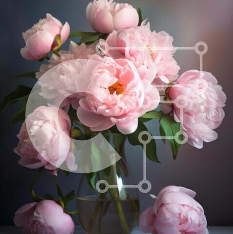 Intra Συλλεκτικό Ξύλινο Παζλ Plywood 4mm - Πολύχρωμη ανθοσυνθέσεις σε γυάλινο βάζο Σε Ξύλινο Κουτί - Διαστάσεις: 10x10 cm – 25 κομμάτια - Image 1