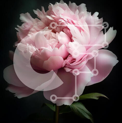 Intra Συλλεκτικό Ξύλινο Παζλ Plywood  4mm - Ροζ λουλούδι παιώνιας σε εσωτερικό περιβάλλον Σε Ξύλινο Κουτί - Διαστάσεις: 10x10 cm – 25 κομμάτια - Image 1