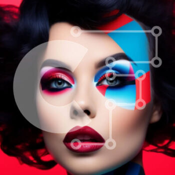 Intra Συλλεκτικό Ξύλινο Παζλ Plywood  4mm - Όμορφη γυναίκα με πολύχρωμο μακιγιάζ και τέχνη σώματος Σε Ξύλινο Κουτί - Διαστάσεις Puzzle: 10x10 cm – 25 κομμάτια - Image 1