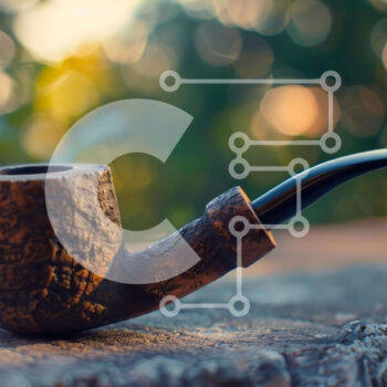 Intra Συλλεκτικό Ξύλινο Παζλ Plywood  4mm - Vintage σωλήνας σε ξύλινη επιφάνεια Σε Ξύλινο Κουτί - Διαστάσεις: 10x10 cm – 25 κομμάτια - Image 1