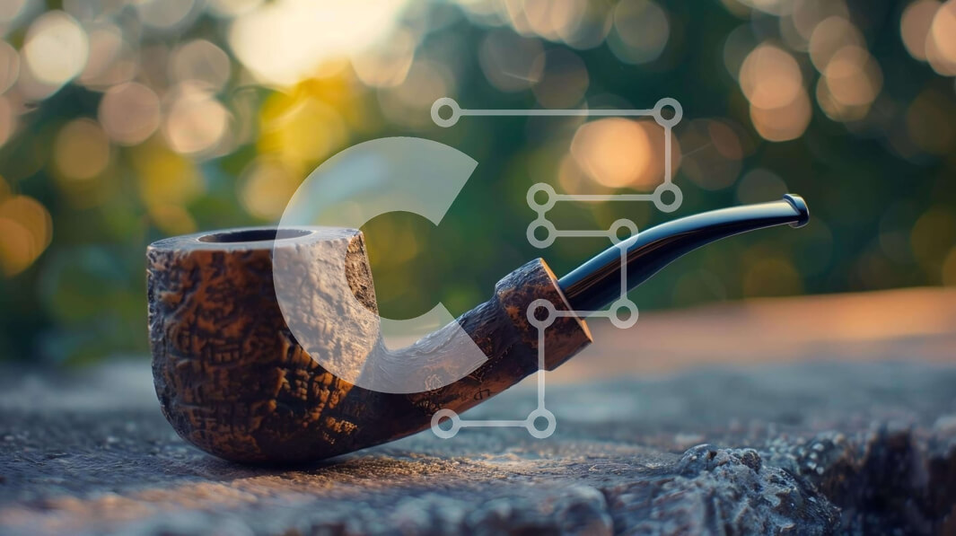 Intra Συλλεκτικό Ξύλινο Παζλ Plywood  4mm - Vintage σωλήνας σε ξύλινη επιφάνεια Σε Ξύλινο Κουτί - Διαστάσεις: 10x10 cm – 25 κομμάτια