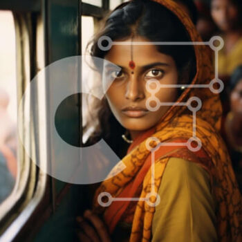 Intra Συλλεκτικό Ξύλινο Παζλ Plywood  4mm - Νεαρή γυναίκα στο τρένο που κοιτάζει έξω από το παράθυρο Σε Ξύλινο Κουτί - Διαστάσεις Puzzle: 10x10 cm – 25 κομμάτια - Image 1