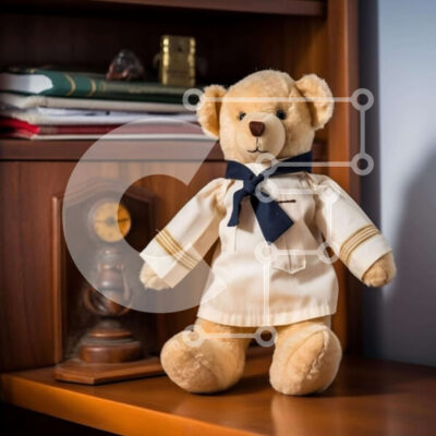 Intra Συλλεκτικό Ξύλινο Παζλ Plywood  4mm - Teddy Bear Sailor σε ξύλινο ράφι Σε Ξύλινο Κουτί - Διαστάσεις: 10x10 cm – 25 κομμάτια - Image 1