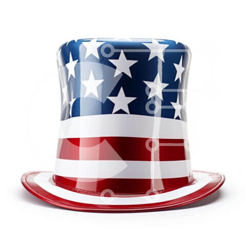 Intra Συλλεκτικό Ξύλινο Παζλ Plywood 4mm - Πατριωτικό καπέλο με σχέδιο αμερικανικής σημαίας Σε Ξύλινο Κουτί - Διαστάσεις: 10x10 cm – 25 κομμάτια - Image 1