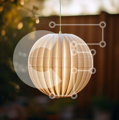 Intra Συλλεκτικό Ξύλινο Παζλ Plywood 4mm - Λευκή μπάλα που κρέμεται από το ταβάνι Σε Ξύλινο Κουτί - Διαστάσεις Puzzle: 10x10 cm – 25 κομμάτια - Image 1