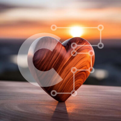 Intra Συλλεκτικό Ξύλινο Παζλ Plywood 4mm - Ξύλινο αντικείμενο σε σχήμα καρδιάς σε τραπέζι εξωτερικού χώρου Σε Ξύλινο Κουτί - Διαστάσεις: 10x10 cm – 25 κομμάτια - Image 1