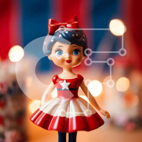 Intra Συλλεκτικό Ξύλινο Παζλ Plywood  4mm - Επίδειξη κούκλας παιχνιδιών Σε Ξύλινο Κουτί - Διαστάσεις: 10x10 cm – 25 κομμάτια - Image 1