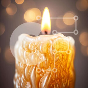 Intra Συλλεκτικό Ξύλινο Παζλ Plywood  4mm - Μονό αναμμένο κερί με φώτα Bokeh Σε Ξύλινο Κουτί - Διαστάσεις Puzzle: 10x10 cm – 25 κομμάτια