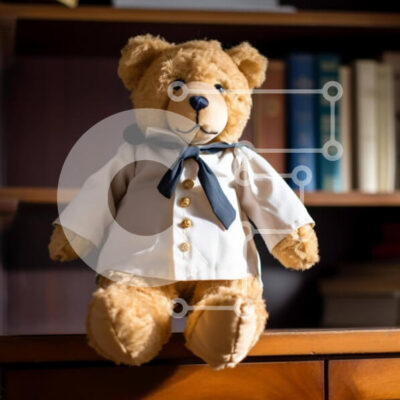 Intra Συλλεκτικό Ξύλινο Παζλ Plywood  4mm - Καφέ αρκουδάκι σε ράφια Σε Ξύλινο Κουτί - Διαστάσεις: 10x10 cm – 25 κομμάτια - Image 1