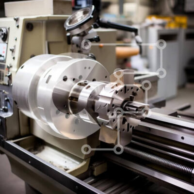 Intra Συλλεκτικό Ξύλινο Παζλ Plywood  4mm - Μηχανή τόρνου μετάλλου σε βιομηχανικό περιβάλλον Σε Ξύλινο Κουτί - Διαστάσεις Puzzle: 10x10 cm – 25 κομμάτια - Image 1