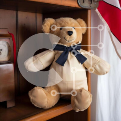 Intra Συλλεκτικό Ξύλινο Παζλ Plywood  4mm - Vintage αρκουδάκι σε παλιό ξύλινο ράφι Σε Ξύλινο Κουτί - Διαστάσεις: 10x10 cm – 25 κομμάτια - Image 1