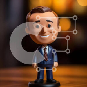 Intra Συλλεκτικό Ξύλινο Παζλ Plywood  4mm - Ειδώλιο Bobblehead με κομψό κοστούμι και γραβάτα Σε Ξύλινο Κουτί - Διαστάσεις: 10x10 cm – 25 κομμάτια