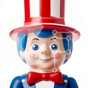 Intra Συλλεκτικό Ξύλινο Παζλ Plywood  4mm - Φιγούρα παιχνιδιού ντυμένη ως θείος Σαμ Σε Ξύλινο Κουτί - Διαστάσεις: 10x10 cm – 25 κομμάτια