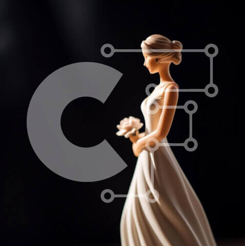 Intra Συλλεκτικό Ξύλινο Παζλ Plywood 4mm - Κομψά ντυμένο αγαλμάτιο νύφης Σε Ξύλινο Κουτί - Διαστάσεις Puzzle: 10x10 cm – 25 κομμάτια - Image 1