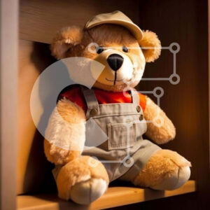 Intra Συλλεκτικό Ξύλινο Παζλ Plywood  4mm - Καφέ αρκουδάκι στο ράφι Σε Ξύλινο Κουτί - Διαστάσεις: 10x10 cm – 25 κομμάτια