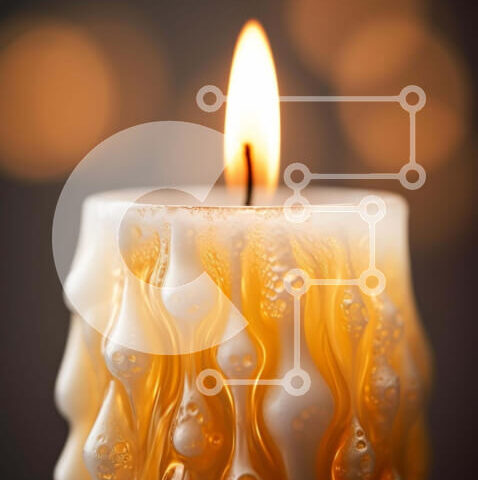 Intra Συλλεκτικό Ξύλινο Παζλ Plywood  4mm - Διακοσμητικό κερί με στροβιλισμούς και σταγόνες κεριού Σε Ξύλινο Κουτί - Διαστάσεις: 10x10 cm – 25 κομμάτια - Image 1