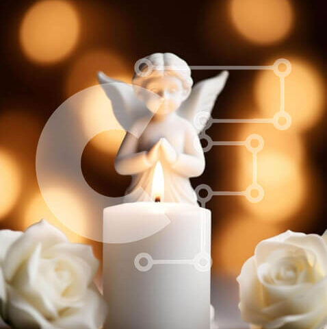 Intra Συλλεκτικό Ξύλινο Παζλ Plywood  4mm - Λευκό κερί με ειδώλιο αγγέλου και τριαντάφυλλα Σε Ξύλινο Κουτί - Διαστάσεις Puzzle: 10x10 cm – 25 κομμάτια - Image 1