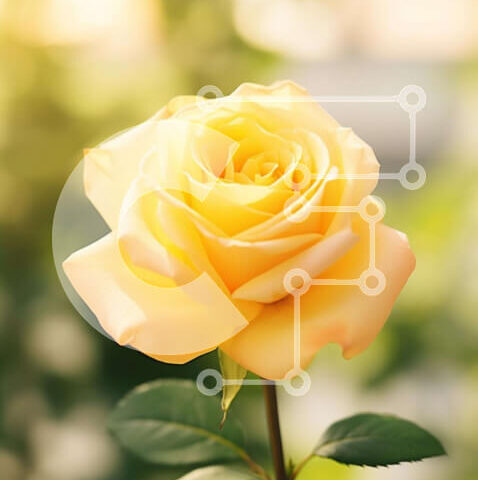 Intra Συλλεκτικό Ξύλινο Παζλ Plywood 4mm - Μονό κίτρινο τριαντάφυλλο σε πλήρη άνθιση Σε Ξύλινο Κουτί - Διαστάσεις: 10x10 cm – 25 κομμάτια - Image 1