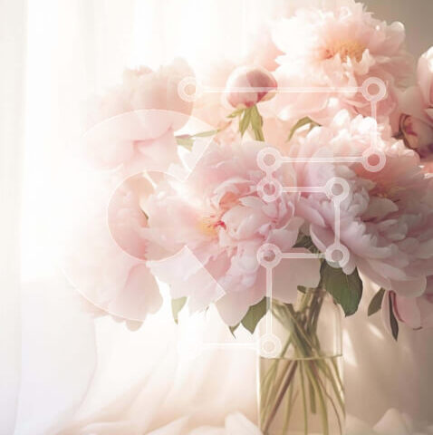 Intra Συλλεκτικό Ξύλινο Παζλ Plywood  4mm - Γυάλινο βάζο με ροζ παιώνιες Σε Ξύλινο Κουτί - Διαστάσεις: 10x10 cm – 25 κομμάτια - Image 1