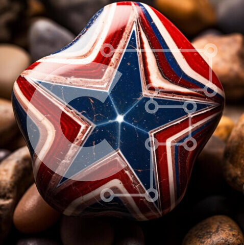 Intra Συλλεκτικό Ξύλινο Παζλ Plywood 4mm - Πατριωτική ροκ διακόσμηση σε σχήμα αστεριού Σε Ξύλινο Κουτί - Διαστάσεις Puzzle: 10x10 cm – 25 κομμάτια - Image 1