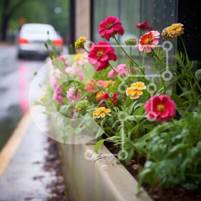 Intra Συλλεκτικό Ξύλινο Παζλ Plywood  4mm - Πολύχρωμα λουλούδια στην άκρη του δρόμου Σε Ξύλινο Κουτί - Διαστάσεις: 10x10 cm – 25 κομμάτια - Image 1