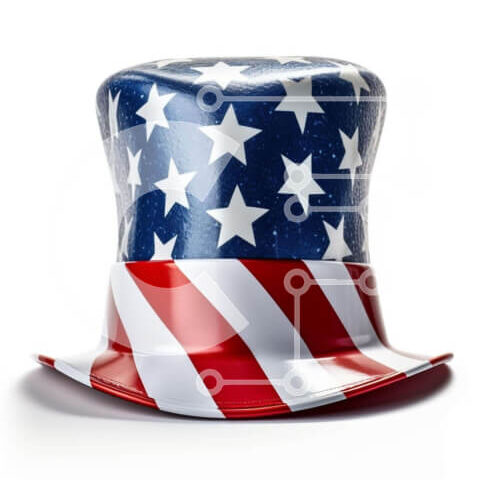 Intra Συλλεκτικό Ξύλινο Παζλ Plywood 4mm - Πατριωτικό καπέλο αμερικανικής σημαίας Σε Ξύλινο Κουτί - Διαστάσεις Puzzle: 10x10 cm – 25 κομμάτια - Image 1