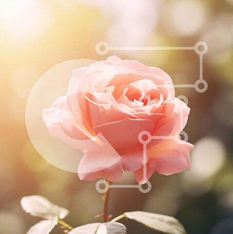 Intra Συλλεκτικό Ξύλινο Παζλ Plywood 4mm - Μονό ροζ τριαντάφυλλο στη φύση Σε Ξύλινο Κουτί - Διαστάσεις: 10x10 cm – 25 κομμάτια - Image 1