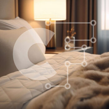 Intra Συλλεκτικό Ξύλινο Παζλ Plywood  4mm - Άνετο υπνοδωμάτιο με λευκά και μπεζ κλινοσκεπάσματα και φωτιστικό Σε Ξύλινο Κουτί - Διαστάσεις Puzzle: 10x10 cm – 25 κομμάτια - Image 1