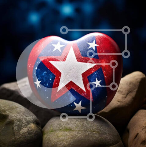 Intra Συλλεκτικό Ξύλινο Παζλ Plywood  4mm - Ροκ σε σχήμα καρδιάς με αστέρια Σε Ξύλινο Κουτί - Διαστάσεις: 10x10 cm – 25 κομμάτια - Image 1