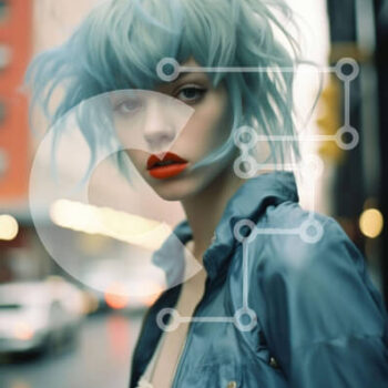 Intra Συλλεκτικό Ξύλινο Παζλ Plywood  4mm - Μοντέρνα νεαρή γυναίκα στην οδό της πόλης Σε Ξύλινο Κουτί - Διαστάσεις Puzzle: 10x10 cm – 25 κομμάτια - Image 1