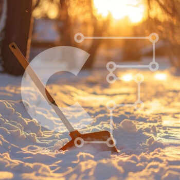 Intra Συλλεκτικό Ξύλινο Παζλ Plywood  4mm - Χειμερινή σκηνή με το φτυάρι χιονιού Σε Ξύλινο Κουτί - Διαστάσεις Puzzle: 10x10 cm – 25 κομμάτια - Image 1