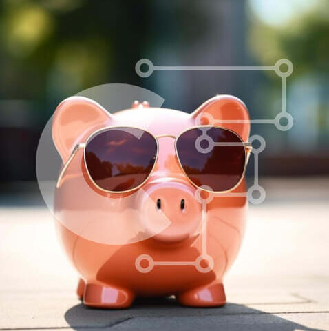 Intra Συλλεκτικό Ξύλινο Παζλ Plywood 4mm - Πορτοκαλί κουμπαράς με γυαλιά ηλίου Σε Ξύλινο Κουτί - Διαστάσεις: 10x10 cm – 25 κομμάτια - Image 1