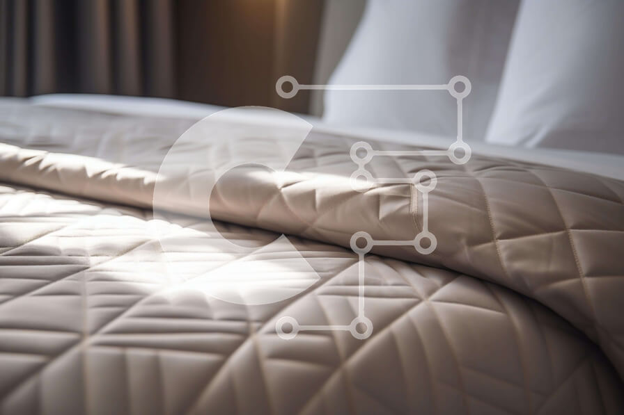 Intra Συλλεκτικό Ξύλινο Παζλ Plywood  4mm - Κοντινή όψη του κρεβατιού με λευκές καπιτονέ κουβέρτες και φυσικό φως Σε Ξύλινο Κουτί - Διαστάσεις Puzzle: 10x10 cm – 25 κομμάτια