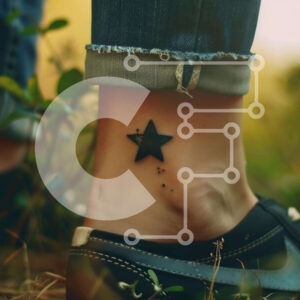Intra Συλλεκτικό Ξύλινο Παζλ Plywood  4mm - Άτομο με Star Tattoo και Blue Jeans Σε Ξύλινο Κουτί - Διαστάσεις Puzzle: 10x10 cm – 25 κομμάτια