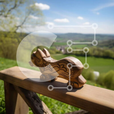 Intra Συλλεκτικό Ξύλινο Παζλ Plywood  4mm - Ήρεμος Ξύλινος Πάγκος με Ειδώλιο Ζώου Σε Ξύλινο Κουτί - Διαστάσεις: 10x10 cm – 25 κομμάτια - Image 1