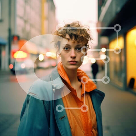 Intra Συλλεκτικό Ξύλινο Παζλ Plywood  4mm - Νεαρή γυναίκα στην αστική περιοχή Σε Ξύλινο Κουτί - Διαστάσεις Puzzle: 10x10 cm – 25 κομμάτια - Image 1