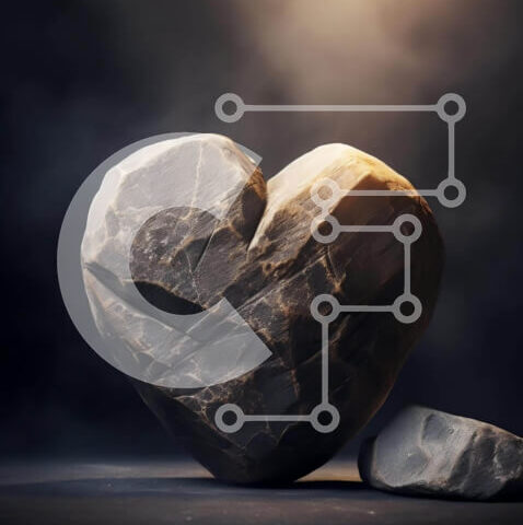 Intra Συλλεκτικό Ξύλινο Παζλ Plywood  4mm - Ροκ σε σχήμα καρδιάς και σπασμένα κομμάτια Σε Ξύλινο Κουτί - Διαστάσεις: 10x10 cm – 25 κομμάτια - Image 1