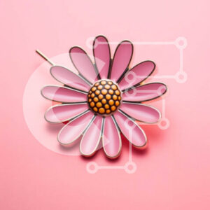 Intra Συλλεκτικό Ξύλινο Παζλ Plywood  4mm - Λεπτή καρφίτσα ροζ λουλουδιών σε απαλό ροζ φόντο Σε Ξύλινο Κουτί - Διαστάσεις Puzzle: 10x10 cm – 25 κομμάτια