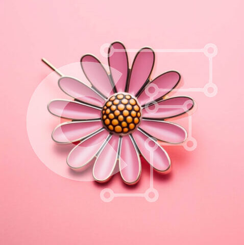 Intra Συλλεκτικό Ξύλινο Παζλ Plywood  4mm - Λεπτή καρφίτσα ροζ λουλουδιών σε απαλό ροζ φόντο Σε Ξύλινο Κουτί - Διαστάσεις Puzzle: 10x10 cm – 25 κομμάτια - Image 1