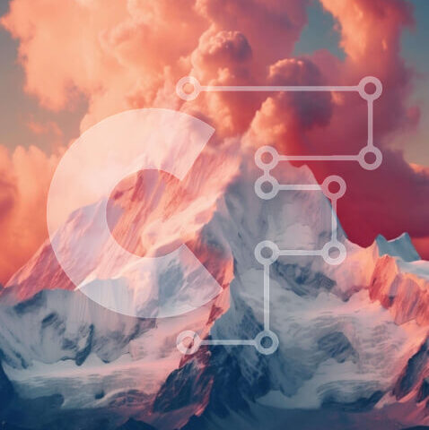 Intra Συλλεκτικό Ξύλινο Παζλ Plywood  4mm - Χιονισμένο βουνό καλυμμένο με ροζ σύννεφα Σε Ξύλινο Κουτί - Διαστάσεις: 10x10 cm – 25 κομμάτια - Image 1