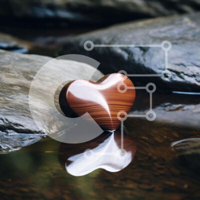 Intra Συλλεκτικό Ξύλινο Παζλ Plywood 4mm - Ξύλινο αντικείμενο σε σχήμα καρδιάς σε βράχους στο νερό Σε Ξύλινο Κουτί - Διαστάσεις: 10x10 cm – 25 κομμάτια - Image 1