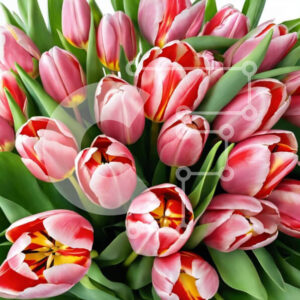 Intra Συλλεκτικό Ξύλινο Παζλ Plywood  4mm - Ροζ τουλίπα μπουκέτο σε πλήρη άνθιση Σε Ξύλινο Κουτί - Διαστάσεις: 10x10 cm – 25 κομμάτια