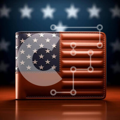 Intra Συλλεκτικό Ξύλινο Παζλ Plywood 4mm - Πορτοφόλι με αμερικανική σημαία σε ξύλινο τραπέζι Σε Ξύλινο Κουτί - Διαστάσεις: 10x10 cm – 25 κομμάτια - Image 1