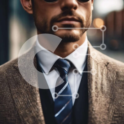 Intra Συλλεκτικό Ξύλινο Παζλ Plywood  4mm - Επαγγελματίας άνδρας με κοστούμι και γραβάτα με γυαλιά ηλίου Σε Ξύλινο Κουτί - Διαστάσεις Puzzle: 10x10 cm – 25 κομμάτια - Image 1