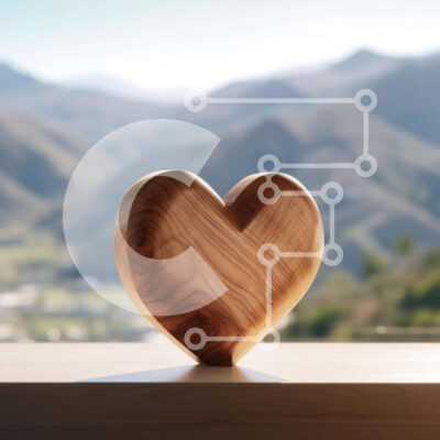 Intra Συλλεκτικό Ξύλινο Παζλ Plywood 4mm - Ξύλινο γλυπτό σε σχήμα καρδιάς σε ανοιχτό παράθυρο με θέα στο βουνό Σε Ξύλινο Κουτί - Διαστάσεις Puzzle: 10x10 cm – 25 κομμάτια - Image 1