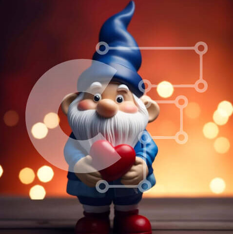 Intra Συλλεκτικό Ξύλινο Παζλ Plywood  4mm - Παιχνίδι Gnome με διακοσμημένη καρδιά και διάσπαρτα φώτα Σε Ξύλινο Κουτί - Διαστάσεις Puzzle: 10x10 cm – 25 κομμάτια - Image 1