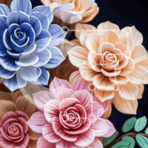 Intra Συλλεκτικό Ξύλινο Παζλ Plywood  4mm - Πολύχρωμο μπουκέτο λουλούδια σε γυάλινο βάζο Σε Ξύλινο Κουτί - Διαστάσεις: 10x10 cm – 25 κομμάτια