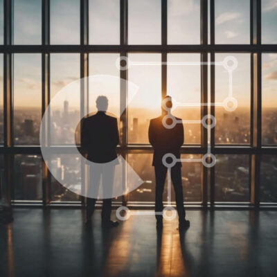 Intra Συλλεκτικό Ξύλινο Παζλ Plywood  4mm - Επιχειρηματίες που σκιαγραφούνται στο ηλιοβασίλεμα Σε Ξύλινο Κουτί - Διαστάσεις Puzzle: 10x10 cm – 25 κομμάτια - Image 1